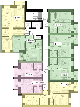 Однокомнатная квартира № 108 